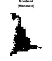 Moorhead, Minnesota blank outline map vector