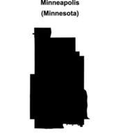 Minneapolis, Minnesota blank outline map vector