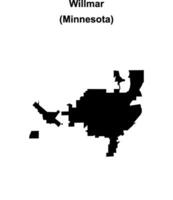 Willmar, Minnesota blank outline map vector