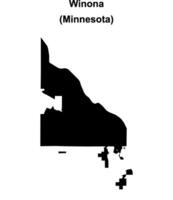 Winona, Minnesota blank outline map vector