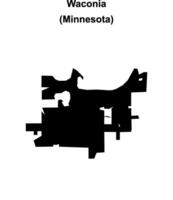 Waconia, Minnesota blank outline map vector