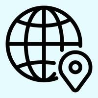 World Pin Icon vector