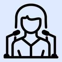 Female Spokesperson Interview Icon vector