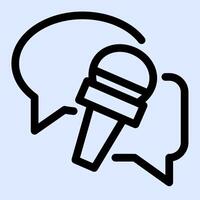 Interview Mic Bubble Talk Icon vector