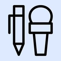 Interview Microphone Pen Icon vector