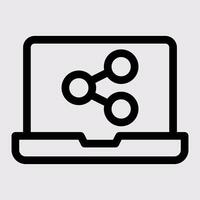 Laptop Share Icon vector