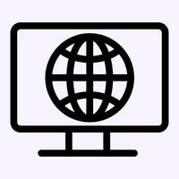 News Globe Monitor Icon vector