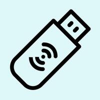 Usb Wifi Wireless Stick Icon vector