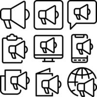 Journalism and Digital Marketing Announcement Icon Set vector