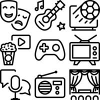 Entertainment and Event Planning Icon Set vector