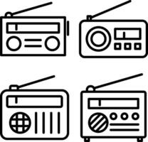 Radio electronic device gadget icon set vector