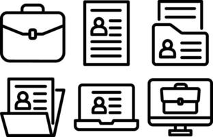 Professional Portfolio Briefcase Icon. Document Folder Organizer Corporate Office Work Carry Illustration. vector