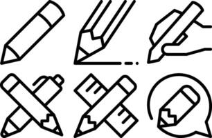 Pencil, write or compose icon set for apps and websites vector