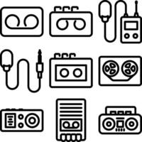 Voice Recorder Icon Set. Recording Devices Illustration Design. vector