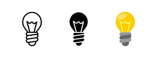 Light bulb icon. Symbol of creativity and innovation. Electricity and energy illustration. Bright lamp pictogram. Inspiration and problem-solving sign. Brainstorming and invention concept. vector
