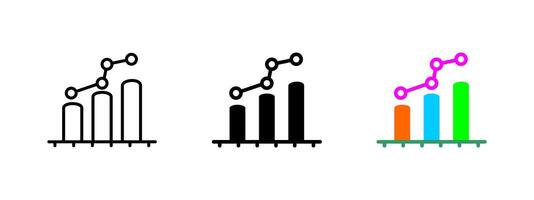 Chart icon. Business analytics symbol. Data visualization illustration. Financial report and performance graph sign. Market trend and economic metric pictogram. vector