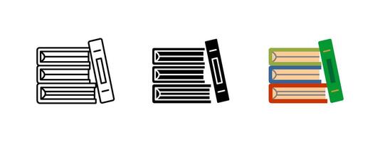 Stack of books icon. Library and education symbol. Knowledge and study illustration. Reading and literature pictogram. Academic research and university learning concept. vector