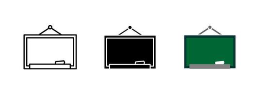 School chalkboard icon. Blackboard symbol for education and classroom learning. Teaching and knowledge illustration. Lesson and training board pictogram. Academic and instructional concept. vector