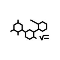 Chemical formula icon. Molecular structure symbol. Science and laboratory illustration. Biochemistry and organic chemistry pictogram. Research and experiment concept. vector