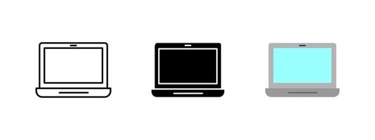 Laptop icon. Portable computer symbol. Digital technology and online communication illustration. Notebook device for work, business and internet use. Modern electronic gadget pictogram. vector