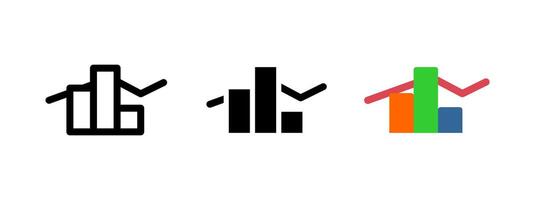 Statistics icon. Data analytics symbol. Business and finance illustration. Graph and trend pictogram. Financial growth sign. Investment performance and market research concept isolated. vector