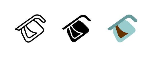 Pouring coffee pot icon. Classic coffee server symbol. illustration of a tilted pot pouring hot brewed coffee. Ideal for cafe menus, morning beverage concepts and caffeine-related designs. vector