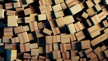 Chaotic Harmony. A Play of Light and Texture in Wooden Cubes photo