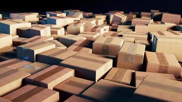 Chaotic Symphony of Cardboard. A Tangled Display of Boxes in Shadow photo