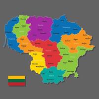 map of Lithuania vector