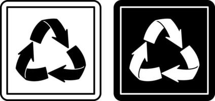 Recycled Icons. Labels for Cardboard Packaging. Warning Symbol, Handle with Care. Illustration on White and Black Background. vector