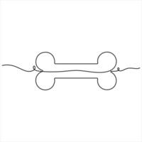 Single line continuous drawing of bone simple human bone line art dawing illustration vector