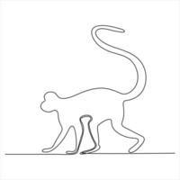 Oneline monkey animal wildlife fauna continuous single line art design vector