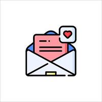 An envelope with a heart and a note inside vector