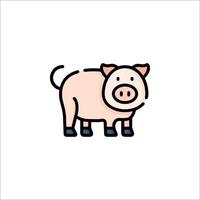 A pig is standing in front of a white background vector