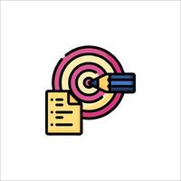 A target with a pencil and paper icon vector