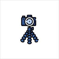 A camera on a tripod icon on a white background vector