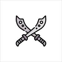 Two crossed swords icon on white background vector