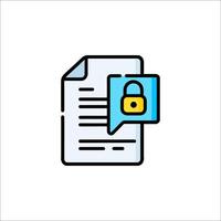A document with a lock icon vector