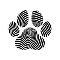 paw with lines on white background vector