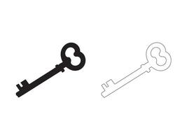 Set of black silhouettes of door keys. Key icon set. Vintage key antique door key isolated on white background. Key Icon Design. vector
