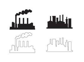 Industrial building factory icon set. Factory icon on white background. Industrial factories icons set. Factory icon illustration. vector