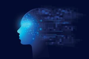 Artificial Intelligence concept. Creative brain concept background. Technology web background. Big data and artificial intelligence vector