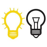 two light bulbs with different colors and shapes vector