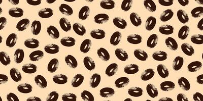 Hand Drawn Dots in Seamless Pattern, Circular Doodle and Grunge Ovals. Brushstroke circles with grungy texture, playful background with black dots vector