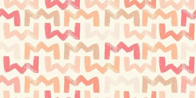 Seamless Pattern with Freehand Abstract Shapes in Warm Tones with Soft Brush Strokes. Playful geometric doodles on a light background vector