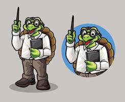 Turtle Teacher Macot Design vector
