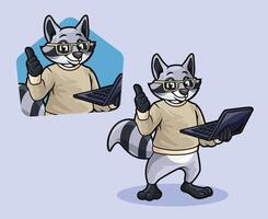 Raccoon Software Engineer vector