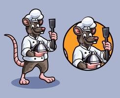 Mouse Chef Mascot Design vector