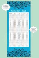 Editable Ramadan Calender With Digital Or Print Ready, Time Changeable, Easy Organized Full , Easy RGB To CMYK Changeable vector