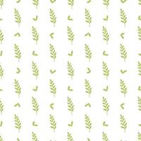 Seamless pattern with green leaves. Minimalistic background with leaves and greenery. For packaging of environmentally friendly goods, textiles and tableware. vector